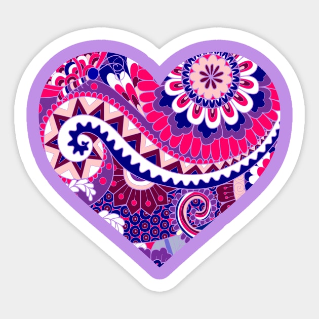 Pink and Blue Decorative Heart Sticker by AlondraHanley